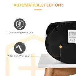 HOMCOM Rotating Electric Fireplace Heater - Black - 820-221V70BK -Dimplexs Zone 01wd7617dc2e62a04.jpg