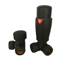 Essential Anthracite Corner Thermostatic Radiator Valve Pack (Pairs) - CTRV03APC