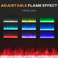 HOMCOM Electric Wall Mounted Fire - 1270mm - Black - 820-345V74BK -Dimplexs Zone 3at40a18a1840d7fd.jpg