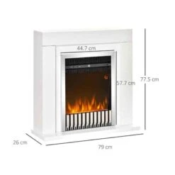 HOMCOM Electric Fire & Fireplace Suite With Remote - White - 820-194V70 -Dimplexs Zone 4jwa1217ea4b8a066.jpg