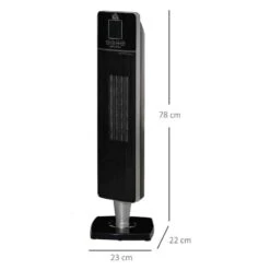 HOMCOM Oscillating Tower Heater With Remote Control - Black - 820-250V70 -Dimplexs Zone 4lface17dc341ba06.jpg