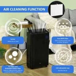 HOMCOM 16L Portable Dehumidifier With Air Purifier Filter - Black - 821-024V70BK -Dimplexs Zone 4sj28018a695d2469.jpg