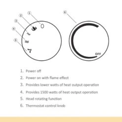 HOMCOM Rotating Electric Fireplace Heater - Black - 820-221V70BK -Dimplexs Zone 6fq3aa17dc2e62a04.jpg