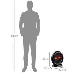 HOMCOM Rotating Electric Fireplace Heater - Black - 820-221V70BK -Dimplexs Zone 6sb74517dc2e62a04.jpg