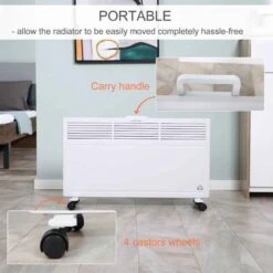 HOMCOM Portable Electric Convector Radiator - White - 820-270WT -Dimplexs Zone 7tda3d17dc241553f.jpg