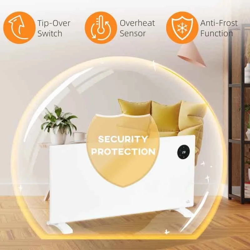 HOMCOM Electric Convector Heater - 2000W - White - 820-352V71WT 5 HOMCOM Electric Convector Heater - 2000W - White - 820-352V71WT - Image 3