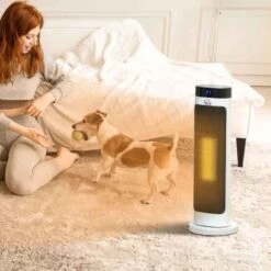 HOMCOM Oscillating Portable Electric Tower Heater - Black - 820-309V70BK -Dimplexs Zone 95t90f1824cce9141.jpg