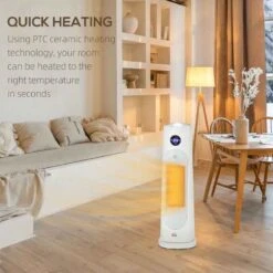 HOMCOM Oscillating Portable Electric Tower Heater - White - 820-357V70WT -Dimplexs Zone 96i62a18a45be515f.jpg