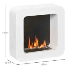 HOMCOM Wall Mounted Bioethanol Stove Fire - White - 820-326V00WT -Dimplexs Zone 9fjdac18ad46c3a4b.jpg