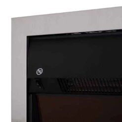 HOMCOM Electric Fireplace With LED Flame - Silver - 820-044 -Dimplexs Zone 9g175617ea4b8a16d.jpg