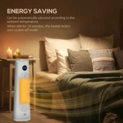 HOMCOM Oscillating Portable Electric Tower Heater - White - 820-357V70WT -Dimplexs Zone 9vk00a18a45be515f.jpg
