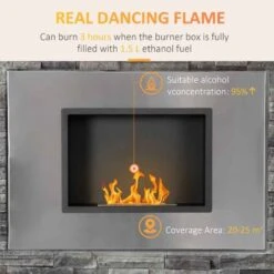 HOMCOM Wall Mounted Bioethanol Stove Fire - Silver - 820-328V00SR -Dimplexs Zone 9wga09182668e6311.jpg