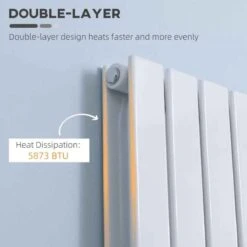 HOMCOM Vertical Water Filled Double Panel Radiator - 456x1800mm White - 820-316V00WT -Dimplexs Zone acr88c182d2b3ed94.jpg