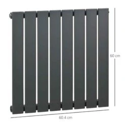 HOMCOM Horizontal Water Filled Single Panel Radiator - 600mm Grey - 820-311V00GY -Dimplexs Zone ah4a12182d2b3eb03.jpg