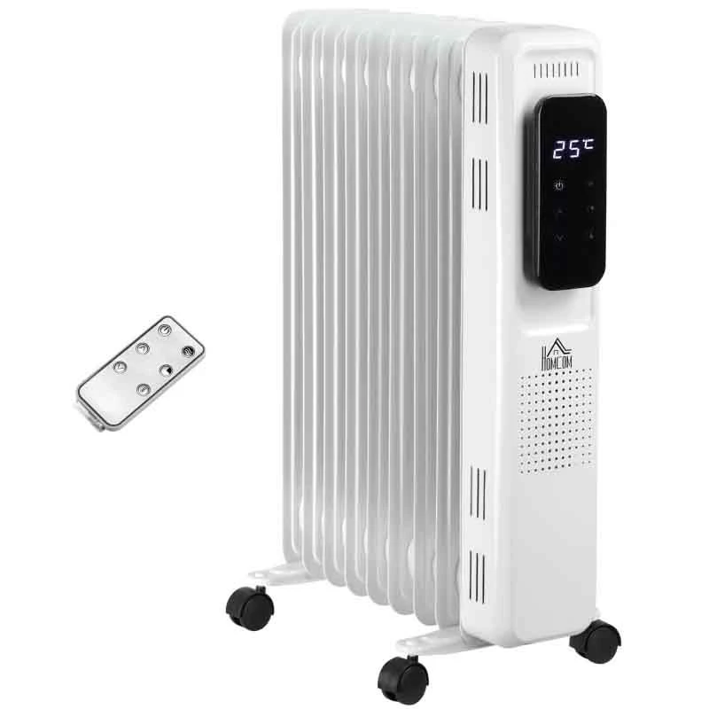 HOMCOM Oil Filled Electric Radiator - 9 Fin - White - 820-261V70 4 HOMCOM Oil Filled Electric Radiator - 9 Fin - White - 820-261V70 - Image 2
