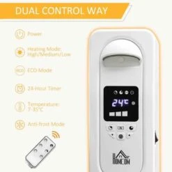HOMCOM Digital Oil Filled Electric Radiator - 7 Fin - White - 820-265V70WT -Dimplexs Zone anz6a917dc3c1dd8c.jpg