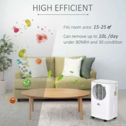 HOMCOM 10L Portable Dehumidifier With 24h Timer - White - 821-011 -Dimplexs Zone bhc91217dc48b4edb.jpg