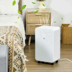 HOMCOM 12L Portable Dehumidifier With Air Purifier Filter - White - 821-027V71WT -Dimplexs Zone brd97a18a831ce8fc.jpg