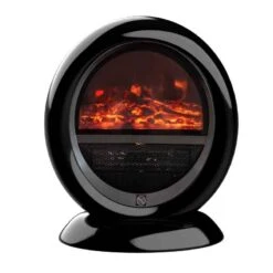 HOMCOM Rotating Electric Fireplace Heater - Black - 820-221V70BK -Dimplexs Zone btobd517dc2e62a04.jpg