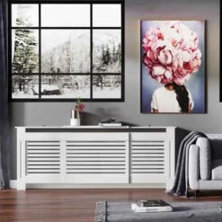 HOMCOM Slatted Design Extendable Radiator Cover - White - 820-105 -Dimplexs Zone c6r90f180dce2a17e.jpg
