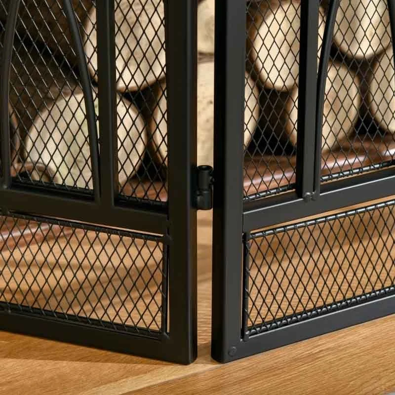 HOMCOM 3-Panel Folding Fireplace Screen Guard - Black - 820-240 5 HOMCOM 3-Panel Folding Fireplace Screen Guard - Black - 820-240 - Image 3