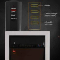 HOMCOM Electric Fireplace With LED Flame - Silver - 820-044 -Dimplexs Zone cloa0917ea4b8a16d.jpg