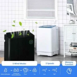 HOMCOM 16L Portable Dehumidifier With Air Purifier Filter - Black - 821-024V70BK -Dimplexs Zone cyo31d18a695d2469.jpg