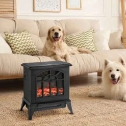 HOMCOM Electric Stove Fire Heater - Black - 820-130 -Dimplexs Zone czb90f186bb6ff17a.jpg