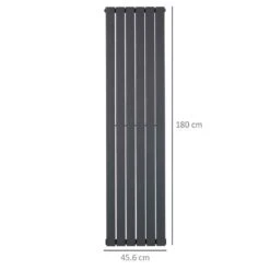 HOMCOM Vertical Water Filled Double Panel Radiator - 456x1800mm Grey - 820-316V00GY -Dimplexs Zone dbra12182d2b3ed55.jpg