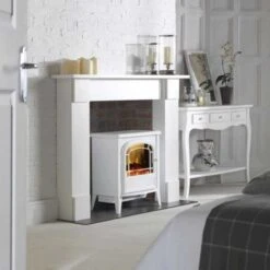 Dimplex Courchevel Freestanding Optiflame Electric Stove Fire - White - CLV20E