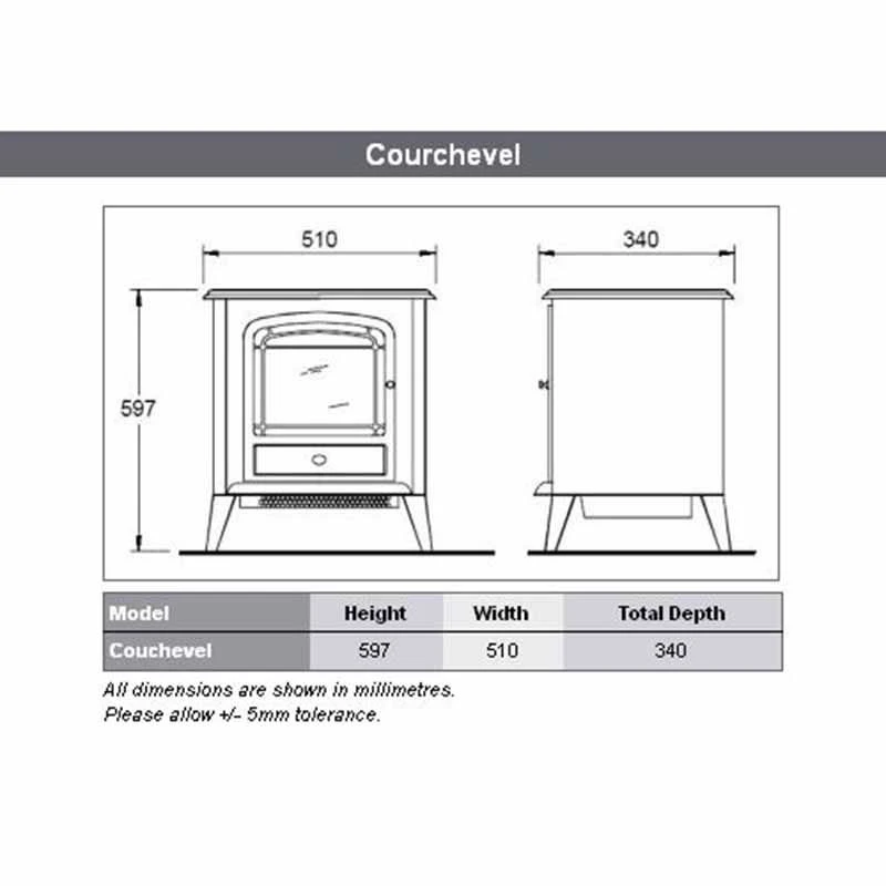 Dimplex Courchevel Optiflame Freestanding Electric Stove - CVL20N 7 Dimplex Courchevel Optiflame Freestanding Electric Stove - CVL20N - Image 5