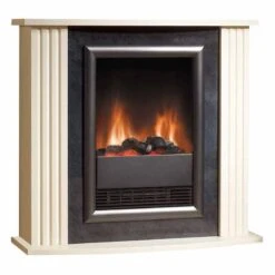 Dimplex Mozart Freestanding Suite Optiflame Log Fire - Cream - MZT20