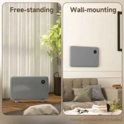 HOMCOM Electric Convector Heater - 1200W - Grey - 820-352V70GY -Dimplexs Zone dtu4dd189d027c8a8.jpg