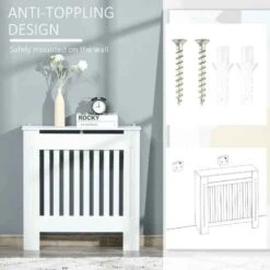 HOMCOM Vertical Slatted Radiator Cover - White - 820-106 -Dimplexs Zone e1839617dc4c23a3f.jpg