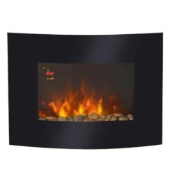 HOMCOM Electric Wall Mounted Fire - Curved Glass - 7 Colour LED - Black - 02-0358 -Dimplexs Zone e8d98a180cb989499.jpg