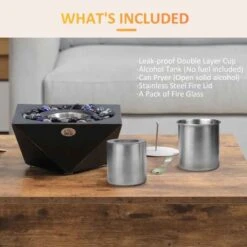 HOMCOM Tabletop Bioethanol Fire - Black - 820-304V00BK -Dimplexs Zone epj756188d8788394.jpg