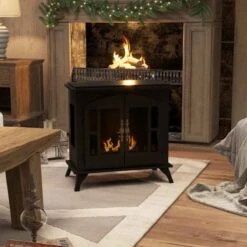 HOMCOM Bioethanol Stove Fire Heater - Black - 820-361V00BK -Dimplexs Zone eqf4731894f9fba4a.jpg