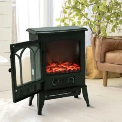 HOMCOM Electric Stove Fire Heater - Black - 820-127 -Dimplexs Zone etk90917dc21cc211.jpg