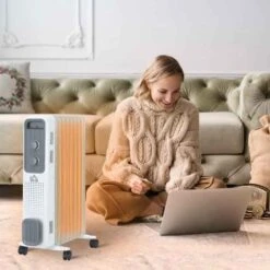 HOMCOM Oil Filled Electric Radiator - 9 Fin - White - 820-269 -Dimplexs Zone ezud5818b00a403b7.jpg