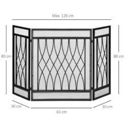 HOMCOM 3-Panel Folding Fireplace Screen Guard - Black - 820-240 15 HOMCOM 3-Panel Folding Fireplace Screen Guard - Black - 820-240 -Dimplexs Zone faaa1218515604bd7.jpg