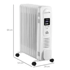 HOMCOM Digital Oil Filled Electric Radiator - 11 Fin - White - 820-276WT -Dimplexs Zone fgl1e017dc32f6cf2.jpg