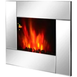HOMCOM Electric Wall Mounted Fire - 7 Colour LED - Silver - 820-078 -Dimplexs Zone fktdaa17ea4b8a149.jpg