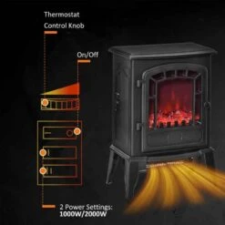 HOMCOM Electric Stove Fire - Black - 820-215V70 -Dimplexs Zone fvu6b618b0048b9b2.jpg