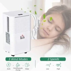 HOMCOM 12L Portable Quiet Dehumidifier - White - 821-017V71 -Dimplexs Zone fx392a17e70daeec2.jpg