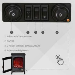 HOMCOM Electric Stove Fire - Black - 820-216 -Dimplexs Zone g4559017dc22f074b.jpg