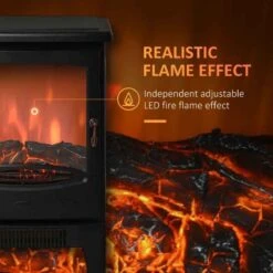 HOMCOM Electric Stove Fire Heater - Black - 820-179 -Dimplexs Zone g6aa09186bb6ff066.jpg