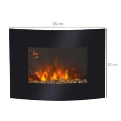 HOMCOM Electric Wall Mounted Fire - Curved Glass - 7 Colour LED - Black - 02-0358 -Dimplexs Zone guva12180cb989499.jpg