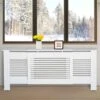 HOMCOM Slatted Design Extendable Radiator Cover - White - 820-105 -Dimplexs Zone h o homcom 820 105