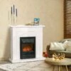 HOMCOM Electric Fire & Fireplace Suite - White - 820-176V70 -Dimplexs Zone h o homcom 820 176v70