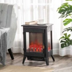 HOMCOM Electric Stove Fire - Black - 820-216